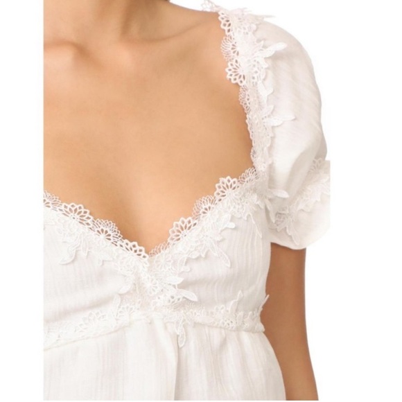 For love and lemons crema silk linen blend short mini babydoll dress - Picture 8 of 12